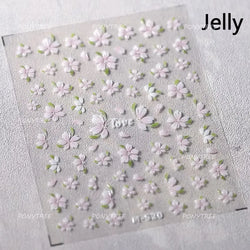 Pretty White Butterfly Flower Wreath Love Heart Crown Corsage Corolla Garland Delicate Adhesive Nail Art Sticker Manicure Decals (ONLINE ORDER ONLY)