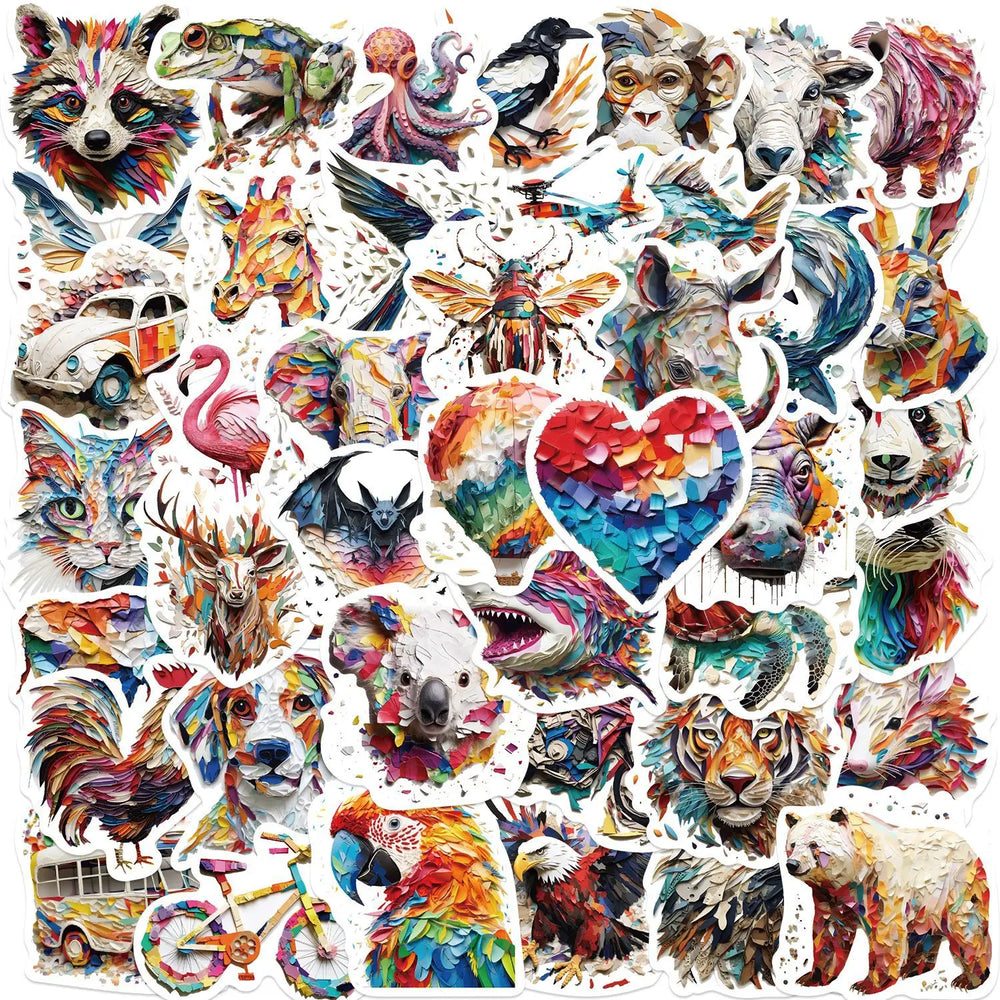 10/30/50Pcs Colorful psychedelic animals Graffiti Stickers For Suitcase Skateboard Laptop Luggage Fridge Phone Car Styling (ONLINE ORDER ONLY)