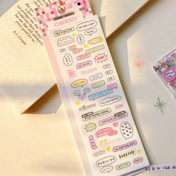 1Pcs Korean Ins Text Material Sticker Scrapbooking Idol DIY Album Decoration Sticker Aesthetic Personalized Kawaii Stationery (Online Order Only)