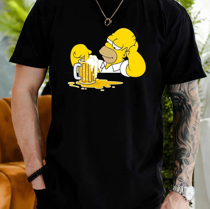 Simpsons T-Shirt - Homer Drinking Beer (ONLINE ORDER ONLY)