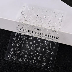 1pc 3D Gradient French Nail Stickers with Crown & Tassel Design Gold Silver Lines Self-Adhesive Nail Art Waterfall Manicure Foil (Online Order Only)