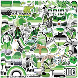Aromantic Pride Stickers Decals - 10/30/52pcs Waterproof for Skateboard, Laptop, Car, Bike (ONLINE ORDER ONLY)