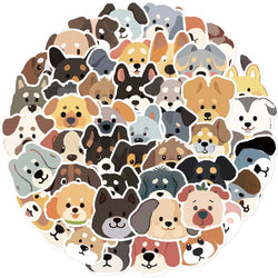 55pcs Cute Dogs Stickers DIY Waterproof Cartoon Graffiti Sticker For Laptop Computer Phone Guitar Luggage Scrapbooking (Online Order Only)