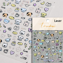 Flower Star Sun Grid Line Interesting Graffiti Tulip Cherry Apple Fruit Dot Painting Adhesive Nail Art Stickers Manicure Decals (ONLINE ORDER ONLY)