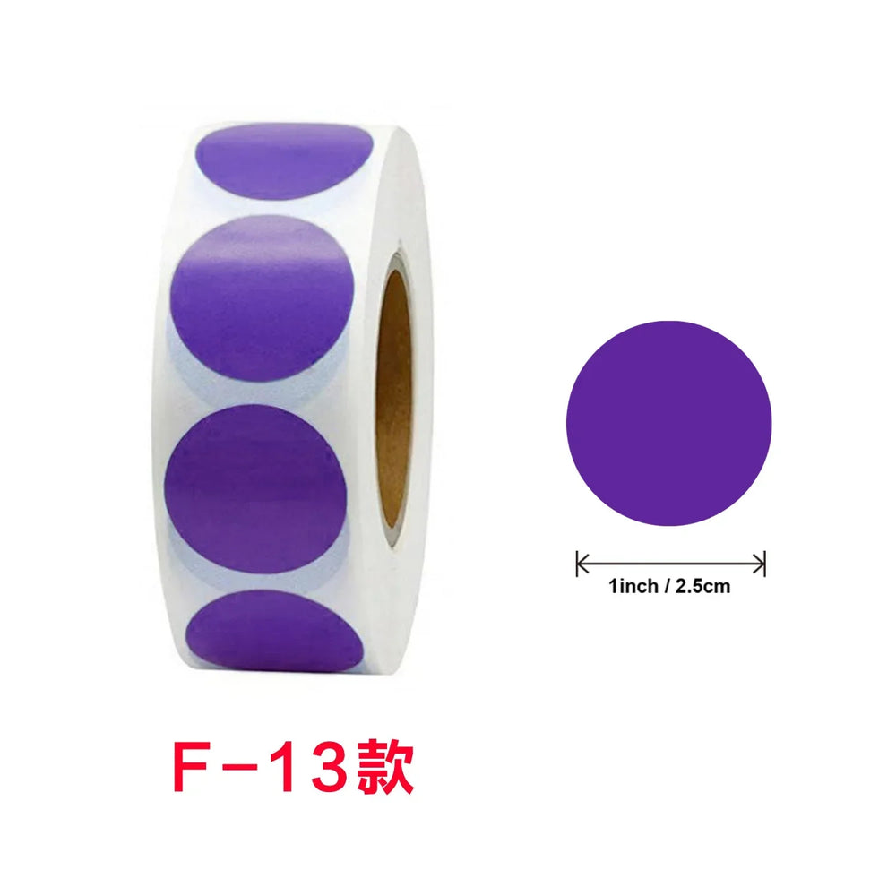 500/1000pcs/ roll Color Dot Stickers Removable 1.3cm Chroma Label for Inventory Organize,File Classification Stationery Sticker (Online Order Only)