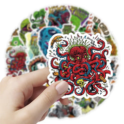 10/50PCS Funny Horror Liquid Monster Stickers Cool Graffiti Decoration DIY Skateboard Scrapbook Phone Laptop Car Decals Toys (Online Order Only)