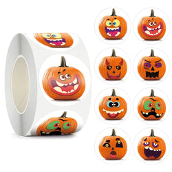 500pcs/roll Halloween Sticker Ghost Labels Gift Candy Bags Seal Stickers Halloween DIY Package Paper Sticker Party Decoration (ONLINE ORDER ONLY)