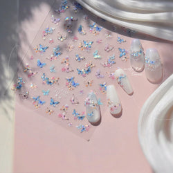 Colourful Butterfly Insect Animals Charming Jelly Special Workmanship 5D Soft Relief Adhesive Nail Art Stickers Manicure Decals (Online Order Only)