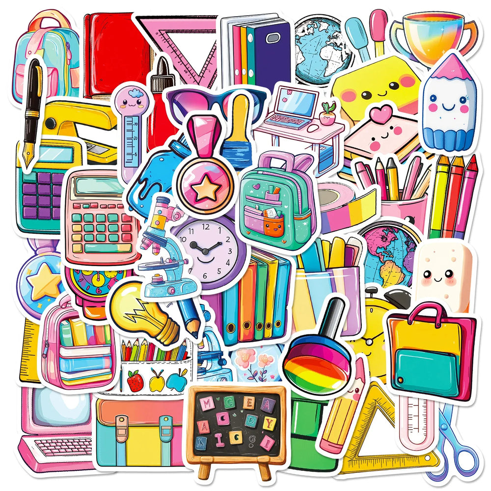 50pcs Cartoon Graffiti Stickers for Helmet, Desktop, Wall Decoration, DIY (Online Order Only)