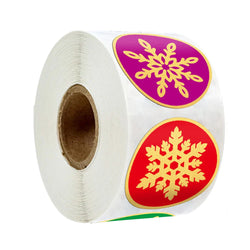100-500Pcs Snowflake Merry Christmas Stickers Candy Bag Envelopes Sealing Label Sticker Christmas Gifts Box Decorations (ONLINE ORDER ONLY)