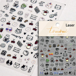 Line Cat Dog Bear Rabbit Chicken Animals Apple Cherry Cake Bowknot Butterfly Balloon Rainbow Nail Art Stickers Manicure Decals (ONLINE ORDER ONLY)