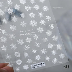 Shiny Snow Delicate Gold Pink Silver White Romantic Winter Self Adhesive Nail Art Stickers Snowflake Rhinestone Manicure Decals (ONLINE ORDER ONLY)