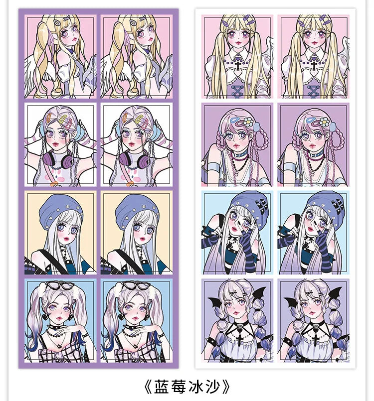 2pcs Ins Korean Style Anime Girl Scrapbooking Stickers Collage Diary Journal DIY Craft Aesthetics Decorative Stickers Stationery (ONLINE ORDER ONLY)