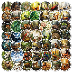 10/30/50PCS Kawaii Forest Animal Sticky PVC Sticker Aesthetic Children's Stationery DIY Decoration Scrapbooking School Supplies (Online Order Only)