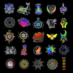 10/30/50/100PCS Holographic Laser Butterfly PET Flash Dream Stickers Aesthetic Hand Account DIY Notebook Motorcycle Car Sticker (Online Order Only)