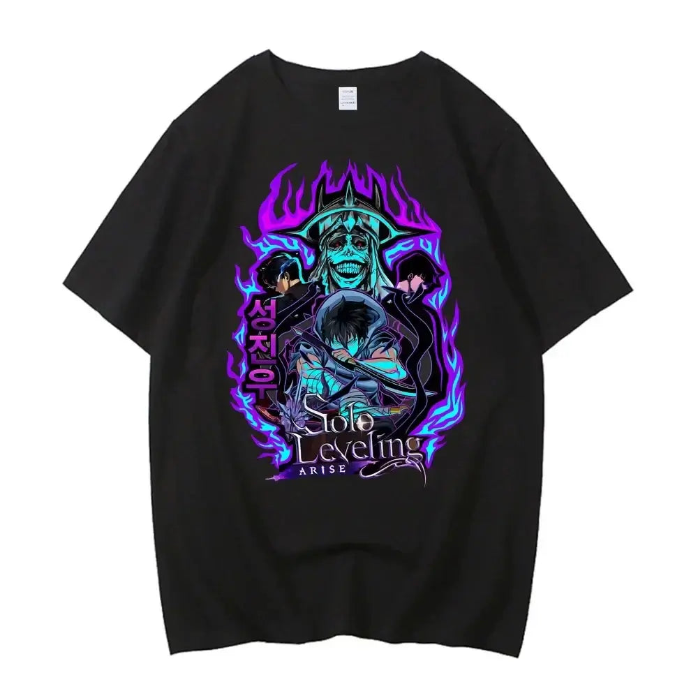 Solo Leveling T Shirt Sung Jinwoo Harajuku Graphic Tee (ONLINE ORDER ONLY)