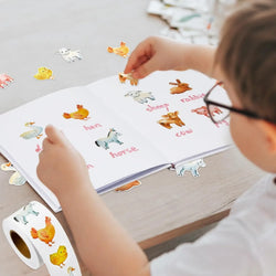 100-500pcs Cartoon Farm Zoo Animals Stickers Decoration Reward DIY Stickers Scrapbook Skateboard Round Sealing Label Stationery (ONLINE ORDER ONLY)