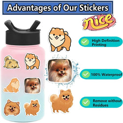 50PCS Cartoon Cute Pomeranian Stickers Dog Creative Personality Graffiti Waterproof Sticker For Suitcase Refrigerator Skateboard (ONLINE ORDER ONLY)