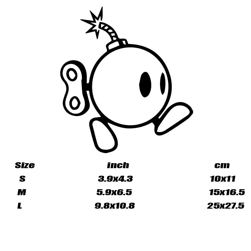 Cartoon bomber,cute & funny Stickers for cars trucks motorcycles and laptops (ONLINE ORDER ONLY)