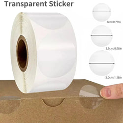 500pcs Crystal Clear Transparent 2"/2.5"/3.0" Round PVC Stickers, Envelope TabSealer And Retail Package Clear Seal Labels (ONLINE ORDER ONLY)