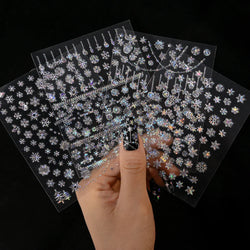 3D Snowflake Nail Art Decals Sliver Bronzing 3D Christmas Nail Art Decoration Self Adhesive Winter Christmas New Year Slides Y2K (ONLINE ORDER ONLY)