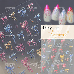 Black Rabbit Bunny Ribbon Bowknot Flower Cake Daisy Dessert Knife Fork Butterfly Self Adhesive Nail Art Stickers Manicure Decals (ONLINE ORDER ONLY)
