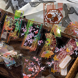 Mr.Paper 20 Sheets PET Sticker Pack - 3D Gold Chinese Style Collage Material (Online Order Only)