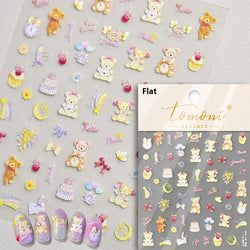 Bowknot Bear Cake Chocolates Food Star Cherry Apple Cook Love Heart Adhesive Nail Art Sticker Rhinestone Reliefs Manicure Decal (ONLINE ORDER ONLY)