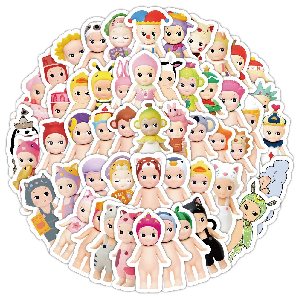 10/30/50/100PCS Kawaii Sunny Angel Stickers Character Goods Cartoon Decals Toys DIY Notebook Stationery Phone Bike Kids Gifts (ONLINE ORDER ONLY)