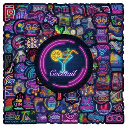10/30/50/100pcs Cute Neon Light Cartoon Graffiti Stickers Laptop Scrapbook Luggage Car Phone Bike Decoration Sticker Kids Toys (Online Order Only)