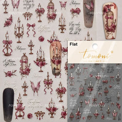 Colourful Tender Bowknot Embossment Shiny Tie Delicate Elegant 3D 5D Self Adhesive Nail Art Stickers Rhinestone Manicure Decals (ONLINE ORDER ONLY)