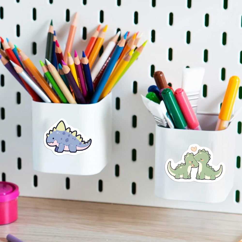100PCS Cartoon Small Dinosaur PVC Sticker Aesthetic Children's Decoration Scrapbooking Stationery School Supplies for Kids﻿ (ONLINE ORDER ONLY)