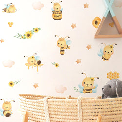 Cute Bee Wall Stickers for Kids Nursery Room Decor (Online Order Only)