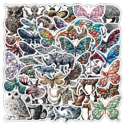 10/30/54PCS Stone Art Stickers Animal Creative Sticker Fridge Luggage Laptop Phone Guitar Car Bike Skateboard Graffifi Decals (ONLINE ORDER ONLY)