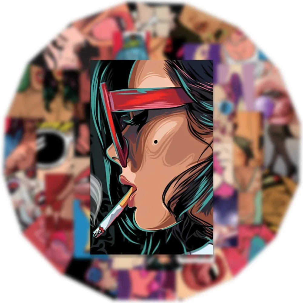 10/30/50PCS Anime Hentai Sexy Beauty Girls Stickers Graffiti PVC Waterproof Motorcycle Laptop Guitar Phone Bike Decals DIY Toys (Online Order Only)