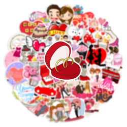 10/30/50PCS Valentine Wedding Love Stickers Cartoon Cute Decals Toys Gift DIY Decoration Laptop Scrapbook Phone Guitar Sticker (ONLINE ORDER ONLY)