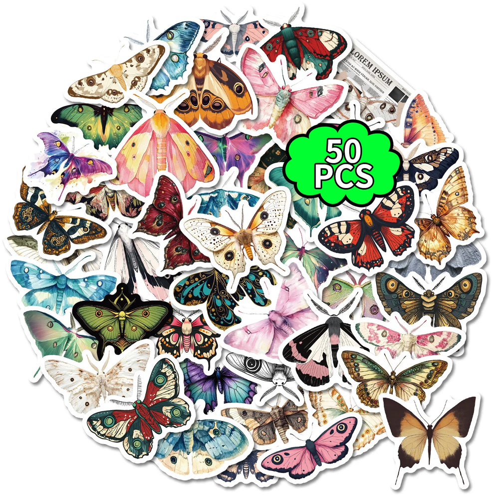 10/30/50PCS Butterfly Cartoon Stickers Animal Graffiti Decoration Luggage Laptop Phone Guitar Bike Car Skateboard Sticker  Toy (ONLINE ORDER ONLY)