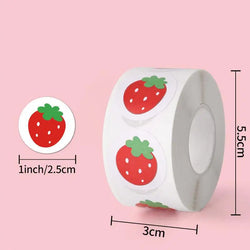 500pcs/roll Cute Strawberry Reward Stickers Scrapbooking  Fruit Envelope Seal Stickers For Birthday Party Favors Baking Goods (Online Order Only)