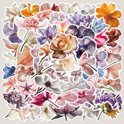 50pcs Cartoon Flower Graffiti Stickers for Helmet, Wall, DIY Decoration (Online Order Only)