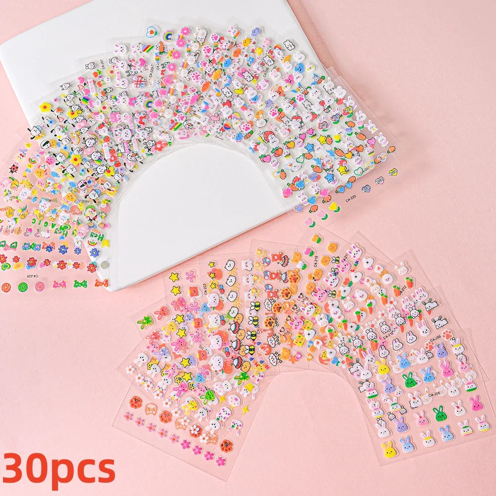 30pcs Black Flowers Nail Art Stickers 3D Self Adhesive Daisy Floral Nail Tips Design Decals Manicure Supplies For Women & Girls* (ONLINE ORDER ONLY)