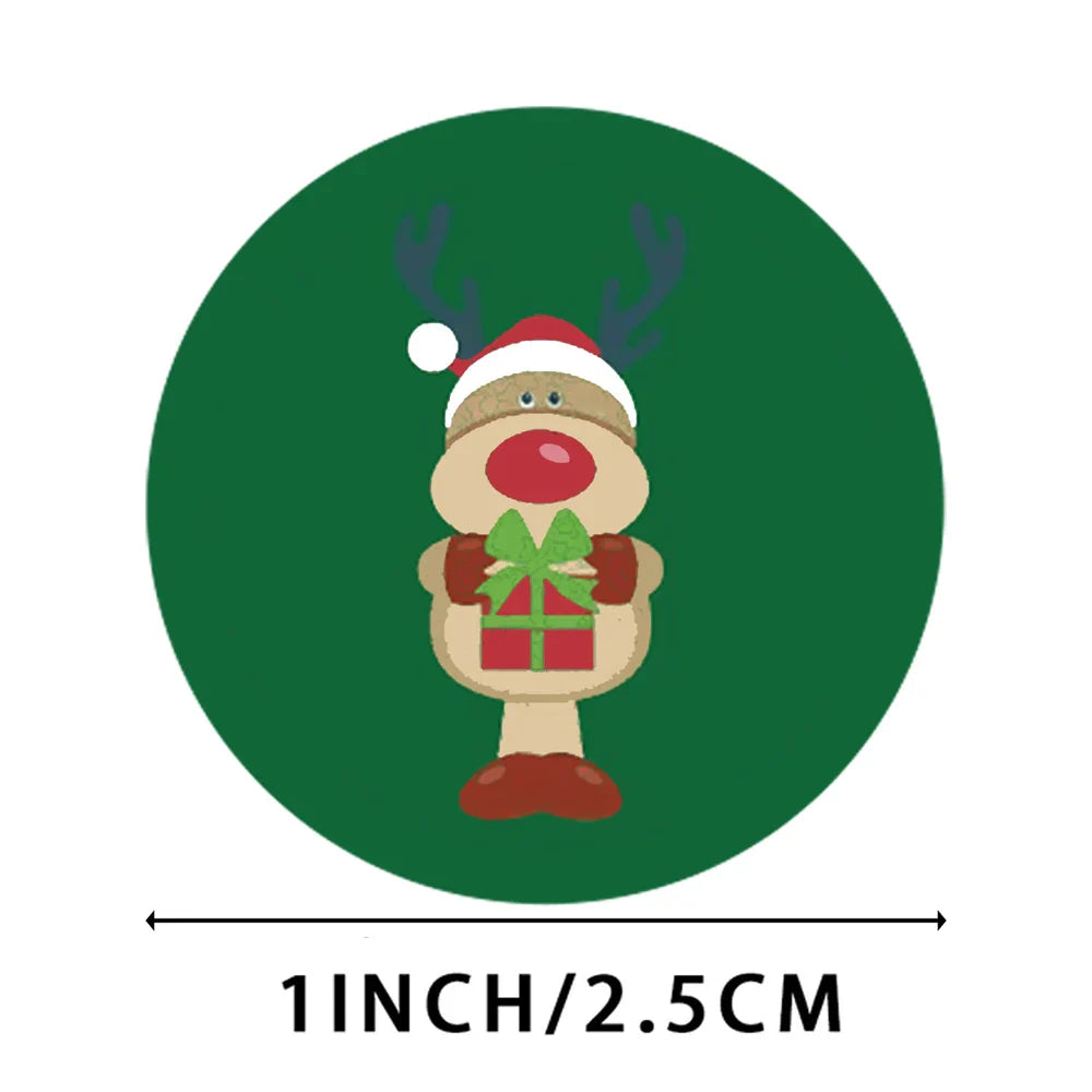 100-500pcs Christmas Stickers Santa Snowflake Adhesive Label Stickers DIY Biscuit Gift Baking Business Packaging Stickers (ONLINE ORDER ONLY)
