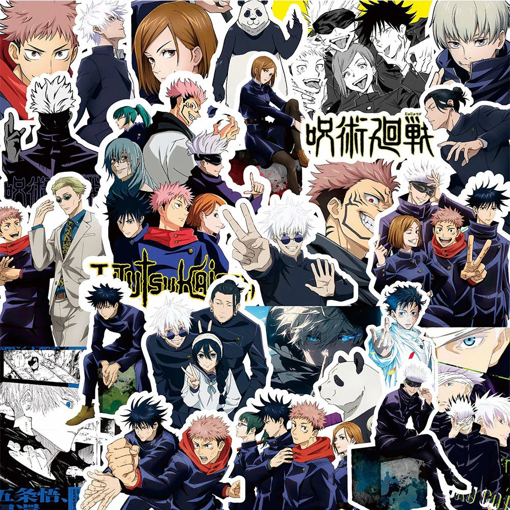 Jujutsu Kaisen Stickers Set: Itadori Yuji & Satoru Gojo Anime Decals for Laptop & Skateboard (Online Order Only)