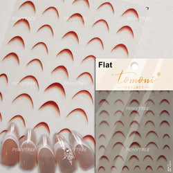 Mini Love Heart Arc Curved Line French Style Minimalist Colourful Self-adhesive Nail Art Decorations Stickers Manicure Decals (Online Order Only)