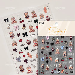 Bear Star Bowknot  Duck Cherry House Mini Flower Butterfly Line Bow Tie Apple Gird Cute Chic Nail Art Stickers Manicure Decals (ONLINE ORDER ONLY)