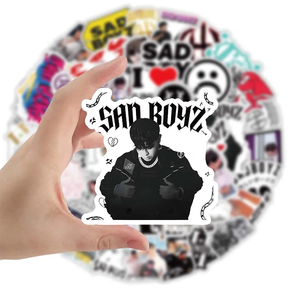 Sad Boyz Stickers Waterproof Decals for Luggage Laptop Guitar Car Bike Skateboard Graffiti (Online Order Only)