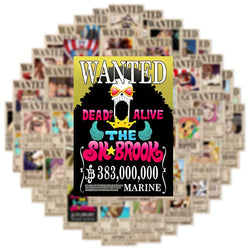 One Piece Wanted Posters Stickers: 50pcs Cool Anime Decals (ONLINE ORDER ONLY)