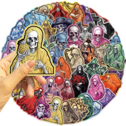 55pcs Cool Cartoon Skull Waterproof Stickers Skateboard Car Phone Laptop Luggage Motorcycle Bike Decoration Sticker Decals (ONLINE ORDER ONLY)