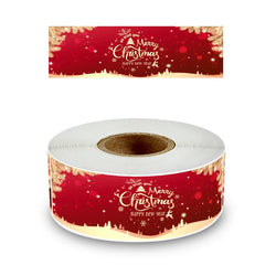 120pcs/roll Rectangle Merry Christmas Sticker Holiday Party Gift Decoration Sealed Envelope Stickers Happy New Year Baking Label (ONLINE ORDER ONLY)