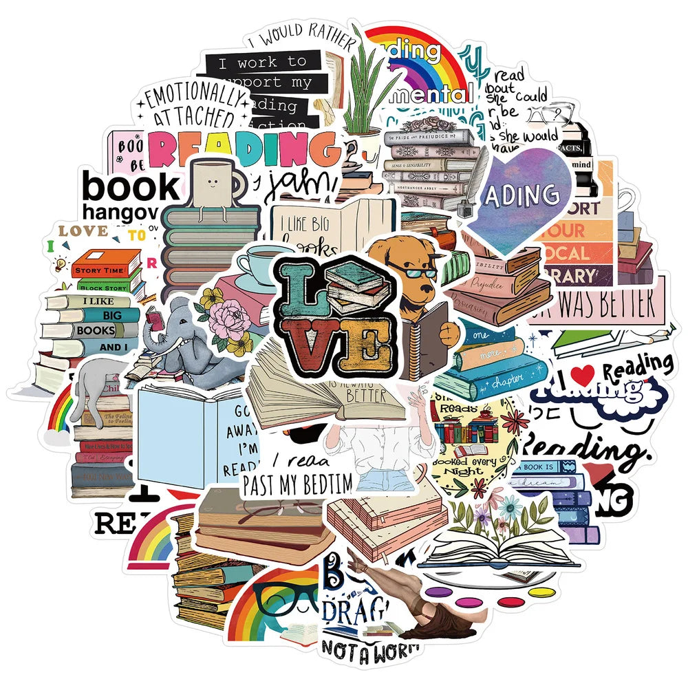50/100PCS/SET I love reading Vinyl Decal Stickers Premium Waterproof Die Cut Matte Sticker Best Friend Gifts (Online Order Only)