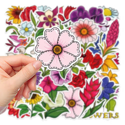 40Pcs Mixed Pretty Flowers Stickers DIY Bike Travel Luggage Guitar Laptop Cool Graffiti Sticker Decals Classic Kids Toys (Online Order Only)